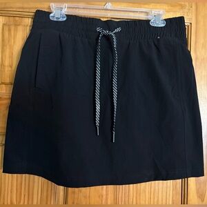 Black Skort with Drawstring Waist